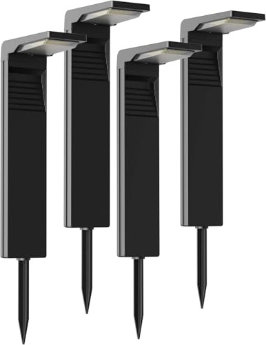 OUSFOT Solarstrahler für außen Garten [4 Stück] IP65 Wasserdicht Wegeleuchten Solar Strahler Außen mit 2 Farbtemperaturen Solarlampen Solarleuchten Gartenbeleuchtung für Garten/Terrasse/Wege