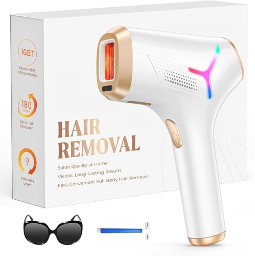 Haarlosy IPL Geräte Haarentfernung Laser für Frauen und Männer, zu Hause IGBT Schmerzfreies IPL Haarentfernungsgerät für Schnelleres Ergebnis, für Gesicht, Bikinizone, Achseln, Körper, Gold