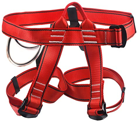NewDoar Klettergurt, Bergsteiger-Klettergurt, Halbkörpergurt, Taillen-Hüftschutz, verstellbarer Sicherheitsgurt zum Abseilen, Feuerrettung, Baumklettern, Baumpfleger mit Testbericht