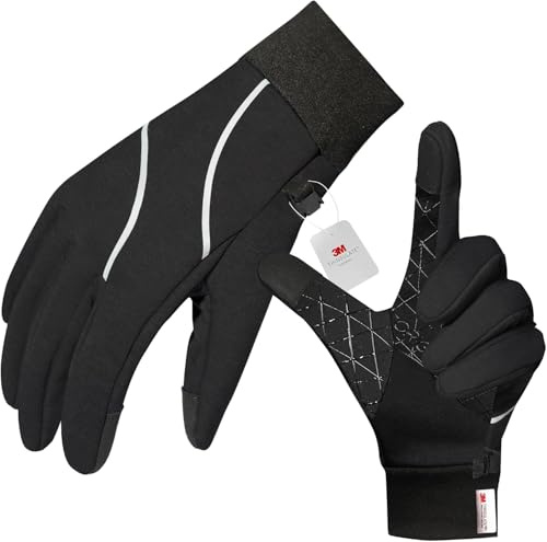 Origem Thermo Handschuhe Herren Damen, 3M Thinsulate Winterhandschuhe, wasserdichte Fahrradhandschuhe, Anti-Rutsch-Touchscreen warme Handschuhe Liner für Laufen Reiten Gehen Fahren Outdoor
