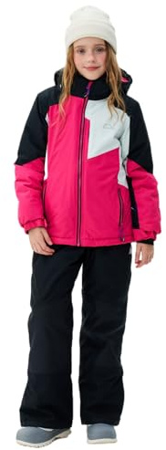 SMONTY Kinder Schneeanzug für Mädchen Winter Skijacke & Hose Set Kapuzenträger Set Winddicht Wasserdicht Warm