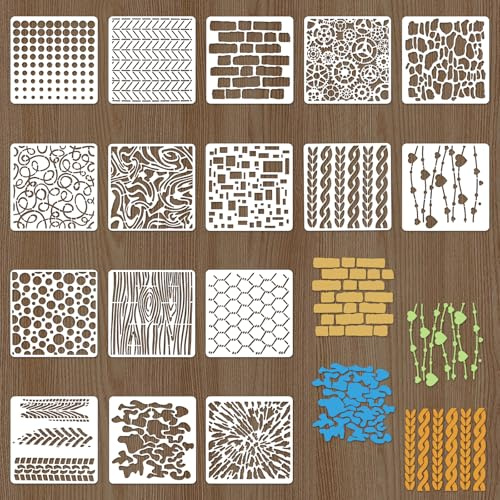 Foyods 16 Stück Graffiti und Schablonen zum Sprühen und Malen, wiederverwendbare individuelle Schablonen für DIY-Graffiti und Scrapbooking, Möbel- und Wanddekoration