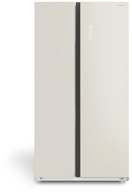 CREATE / FRIDGE STUDIO SIDE BY SIDE 550 / Side-by-Side-Kühlschrank 550L Cremeweiß / 91,2 x 70,4 x 177,7cm / No Frost, Urlaubsmodus, antibakterielle Behandlung, Touch-Elektronik, 158W