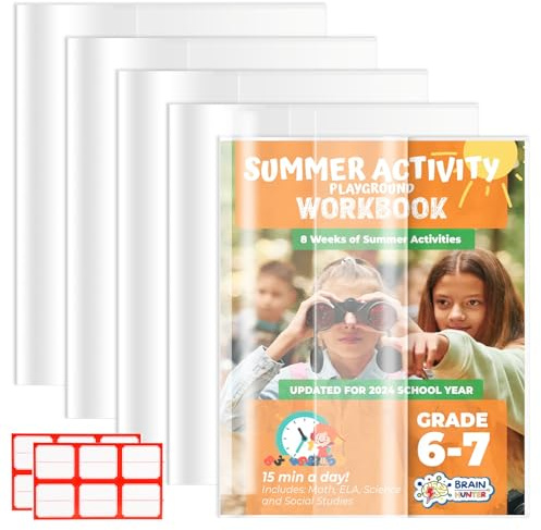 KQDRAVINE 10 Stück Buchumschläge für A4 21x29.7cm, mit 2 Etikettenaufklebern, Heftumschlag A4 Transparent, Buchumschlag mit Verstellbarem Klebestreifen, Buchumschläge für das Office der Schule