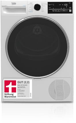 Beko B3T42240S b300 Wärmepumpentrockner, 8 kg, allergikergeeignet, Hygiene Trocknen & Hygiene Auffrischen, SteamCure - Dampffunktion, 14 Programme, Weiß
