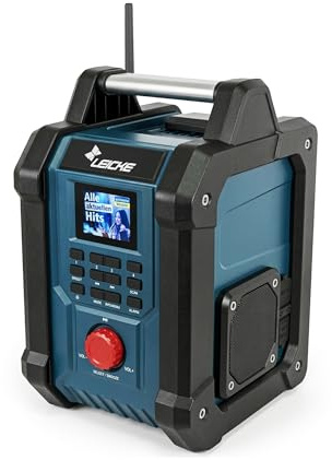 Baustellenradios - Digitales und Robustes Radio mit DAB+, FM, Bluetooth, AUX, 4000mAh Akku, 2 x 15W Lautsprechern und 2.4-Zoll LCD Display