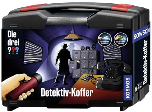 Kosmos Die DREI ??? Detektivkoffer, 630553, Detektiv Spielzeug Set für Kinder ab 8 Jahre mit Fingerabdruck-Pulver, wichtige Utensilien und Profitipps zur Ermittlung, Wit