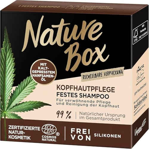 Nature Box Festes Shampoo Kopfhautpflege Hanf (85 g), 3er Pack, 3 x 85 g
