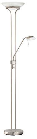 Fischer & Honsel Stehleuchte Pool TW 1x LED 28,0 Watt inkl. 1x LED 5,0 Watt, nickelfarben, 3 Stufen CCT, stufenlos dimmbar, Flexarm, 40075, 32 x 32 x 182 cm (LxBxH), 3500 lm, 2700 K / 3350 K / 4000 K