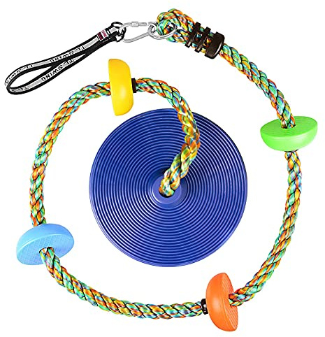 Katomi Kletterseil Schaukel Baum Kinderschaukel mit Plattform und Scheibenschaukel Sitz Set Spielset Zubehör