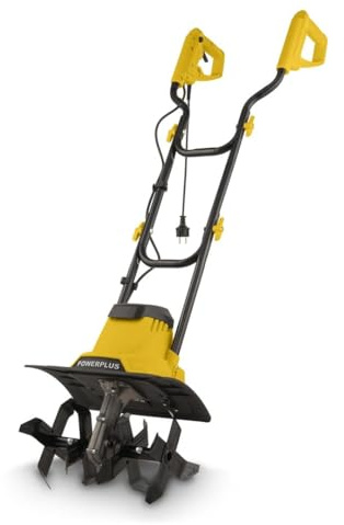 Powerplus Elektrische Gartenfräse POWEG72000-1200 W Gartenhacke mit 4 Messer zum Fräsen, Arbeitstiefe max. 220 mm, 360 mm breit, Elektrische Motorhacke, Gartengeräte