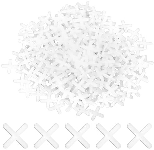 WJIAAA 500 Stück Weiße Fliesenkreuze, 3mm PVC Abstandshalter, Kreuzförmige Fugenkreuze für Präzise Fliesenverlegung an Wand und Boden