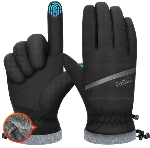 GoSkala Handschuhe Herren Damen Winter Fahrradhandschuhe Warm Skihandschuhe Touchscreen Thermohandschuhe rutschfeste Sporthandschuhe wasserdichte Gloves