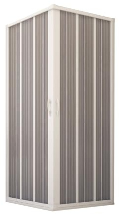 Forte: Duschkabine Flex Eckbalg aus PVC, Antikalk, reduzierbar, stoßfest und UV-beständig, Komplettset, 75 x 90 x 185 cm, Weiß
