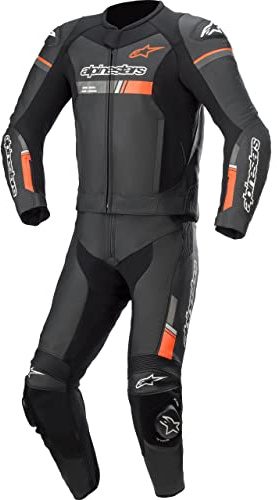 Alpinestars GP Force Chaser Zweiteiliger Motorradanzug aus Leder (Black/Red,52)