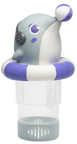Schwimmender Pool-Chlorspender, Delfin-Form, schwimmender Chemikalienspender für 7,6 cm Chlor- und Brom-Tabletten, Delfinförmiger Chlorinator für Schwimmbäder, Spas und