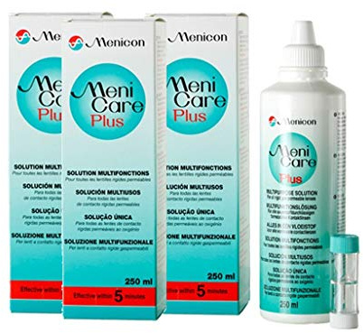 Menicare Reinigungshilfe für Kontaktlinsen, weiß, 3er-Packung, ZCALMENP250x3, 250 ml (3er Pack)