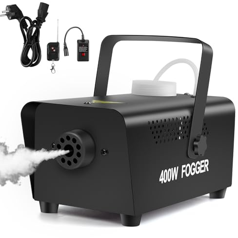 Littleboyny 400W Nebelmaschine, Smoke Machine,Mini Fog Rauchmaschine mit 2 kabelgebundenen und Funkfernbedienungen für DJ Disco Party,Halloween,Hochzeiten Weihnachten