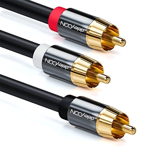 deleyCON 3,0m Subwoofer Kabel - Cinch RCA Y-Kabel Digitales Koaxialkabel - Vergoldete Kontakte - Audio Kabel - 1x Cinchstecker zu 2x Cinchstecker