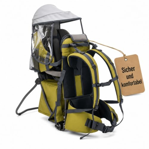Fillikid Rückentrage Explorer Elite Exklusiv | Kindertrage für Wandern & Reise | Babytragerucksack mit Sonnenschutz & großen Staufächern | Kinderkraxe Baby-Carrier Tragesitz bis 20 kg