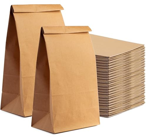 50x braune Beutel 20 x 13 cm - EXTRA STARK - Kraftpapiertüten Geschenktüten Kraftpapier als DIY Adventskalender - Ostern - selber machen Tüten Weihnachten zum befüllen