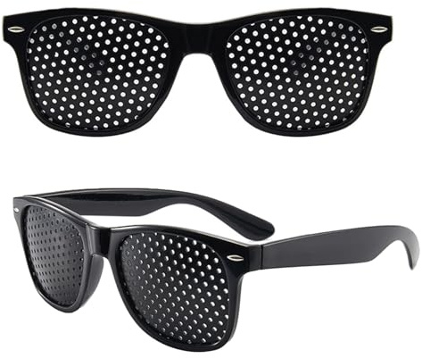 Rumgug 2 Stück Rasterbrille für Augentraining, Raster-Brille Augentrainer Lochbrille Raster Multidot Brillen, Lochrasterbrille Pinhole Glasses Multi Dot Brille für Sehvermögen-Verbesserung