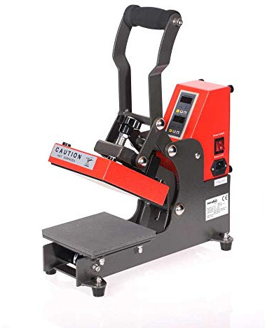Secabo TC1 Transferpresse 15cm x 15cm – Profi Kniehebelpresse für Patches, DTF & Logos – Mobile Heißpresse entwickelt in Deutschland – Kompakte Textilpresse mit Digitalsteuerung