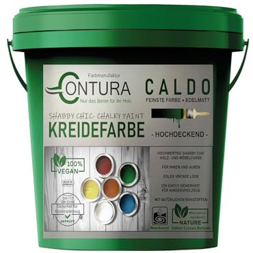 Contura BeGreen 1Kg. Kreidefarbe Shabby Chic Möbellack Lack Möbel Farbe Holzlack Natur (01 Weiß)