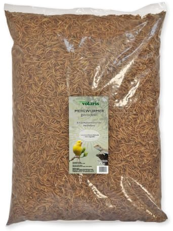 Eggersmann volaris Mehlwürmer getrocknet 5kg – Wildvogelfutter proteinreich & natürlich – Getrocknete Mehlwürmer ideal für Wildvögel, Hühner & andere Heimtiere – Vogelfutter frei von Pestiziden