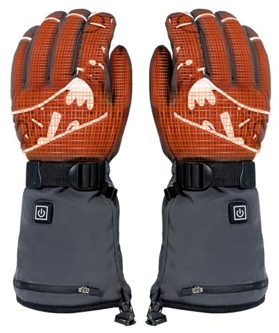 Minthouz Beheizte Handschuhe, 5V 5000mAh Akku Beheizbare Handschuhe für Herren Damen, Wärmehandschuhe Heheizbar mit Touchscreen & Wetterfest Design, Heated Gloves für Outdoor-Aktivitäten - L