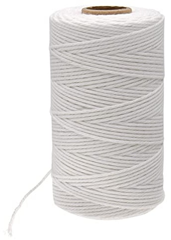 G2PLUS Weiß Bäcker Bindfäden, 100M Baumwolle Schnur, 2MM Bastelschnur Dekokordel Schnur Perfekt für DIY Kunstgewerbe Gartenarbeit