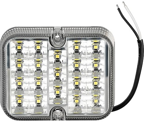 AUTOLIGHT 24 LED Rückfahrleuchte Rückfahrlicht Rückfahrscheinwerfer Weiß 12V 100x81x28mm 19 LEDs E-Prüfzeichen Wasserdicht für PKW Anhänger Trailer Traktor Wohnwagen