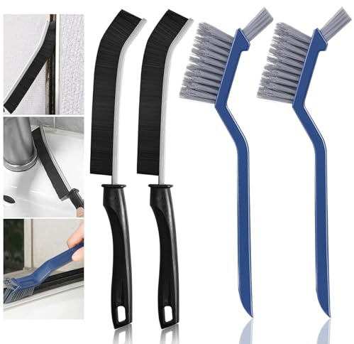 4-teiliges Reinigungsbürsten-Set, multifunktionale Reinigungsbürste für Badezimmer, Fugenbürste, Fliesen, Reinigungsbürste für Haus, Toilette, Badezimmer, Küche