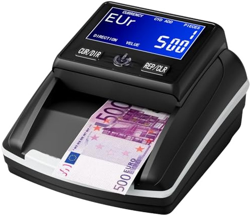 Banknotenprüfer & Geldzählmaschine 2in1 STANEW, Geldscheinprüfer für falsche Euro-, Pfund-, Dollarscheine, Kompakt für Jederzeit und überall