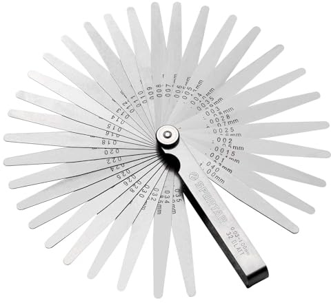 Spurtar 32 Klingen Fühlerlehre 0,03-1,00mm/0,001-0,04 Edelstahl Metrisch/Imperial Werkzeug zur Messung für Messung Gap Breite/Dicke/metrisch Größen