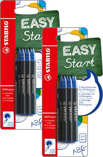 Patrone zum Nachfüllen - STABILO EASYoriginal Refill - medium - 12er Pack - Schreibfarbe blau (löschbar)