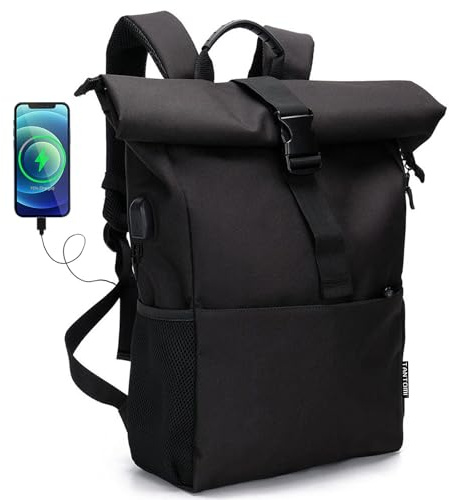 MoFut Rucksack Damen Groß Rucksäcke Herren Groß Schulrucksack viele Fächer mit 15,6 Laptopfach, Unisex Rolltop Rücksack Wasserdicht, Lässiger Backpack Schule Freizeit Uni Arbeit Wandern.
