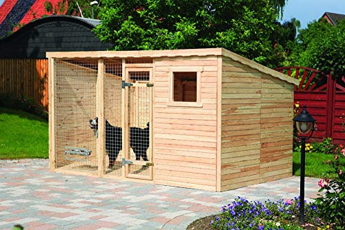Beauty.Scouts Hundezwinger Caro Kiefernholz massiv naturfarben 333x226x192cm Hundehütte Hundeauslauf Hütte Hund Garten standfest robust Hundebox