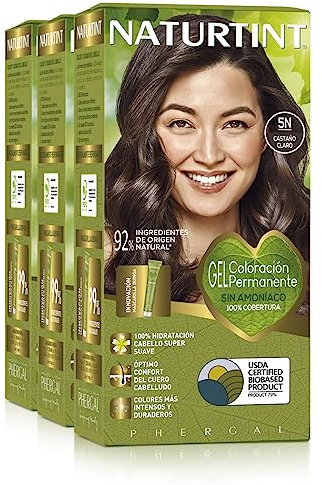 Naturtint Biobased | Haarfarbe Oohne Ammoniak | 5N Kastanienbraun Hell | Hoher Anteil an natürlichen Inhaltsstoffen | 3er Pack | 510 ml