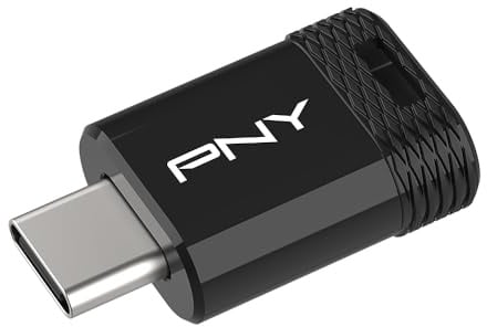 PNY 64GB Elite-X Fit Type-C USB 3.2 Flash-Laufwerk - Erweiterte Leistung bis zu 200MB/s Lesen, praktische tragbare Datenspeicherung, ultrakompaktes Design, Type-C-Anschluss