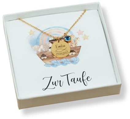 Generisch Personalisierte Taufkette Mädchen Junge Geschenk zur Taufe Patenkind Kommunion