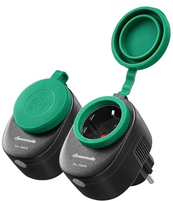 DEWENWILS Outdoor WiFi Smarthome Steckdose, IP44, 2er-Pack | 3680 W, kompatibel mit Alexa, Google Home und IFTTT, wasserdicht, Timer und Planungsfunktion