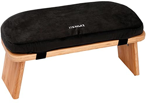 Zen Power Yoga Bench, klappbare Yoga Bank aus Holz, ergonomische Meditationsbank, Gebetshocker für spirituelle Momente im Alltag, bequem und weich gepolstert, Yoga-Zubehör