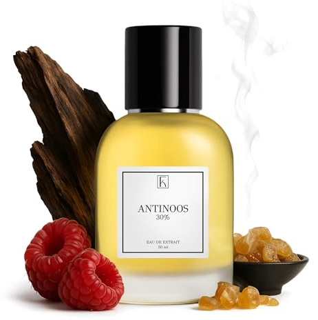 KAZAAR - ANTINOOS - 50ml - Extrait de Parfum für Herren - Holzige Duftnoten von Himbeere, Oud & Weihrauch - mit 30% Duftöl-Anteil über 12h lang anhaltender Duft - aus Schweizer Manufaktur