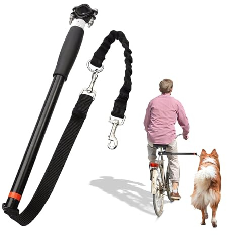 BORDEAG Fahrrad-Hundeleine, Hände Frei Fahrrad-Hundeleine, Einziehbare Hundeleine Übungsleine, Hundefahrrad-Übungsleine Für Das Training Radfahren Im Freien Fürs Fahrrad Einziehbare
