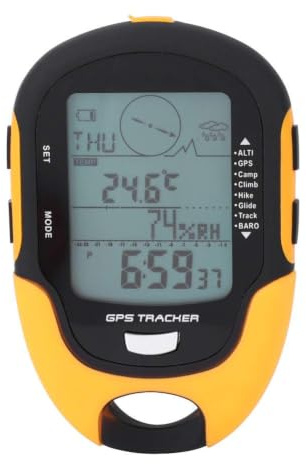 Multifunktions Höhenmesser Kompass, IPX4 Wasserdichte USB Wiederaufladbare Digitale GPS Navigationsempfänger Handheld Höhenmesser Barometer LCD Taschenlampe für Outdoor Camping Klettern