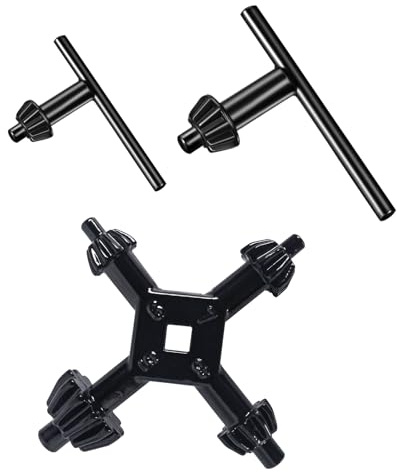 BUOKSLLY 3-teiliges Bohrfutterschlüssel-Set, 4-in-1 Drill Chuck Key Set, Hochwertiger Stahl, Passend für die meisten Handbohrmaschinen, Ideal für DIY und Heimwerker