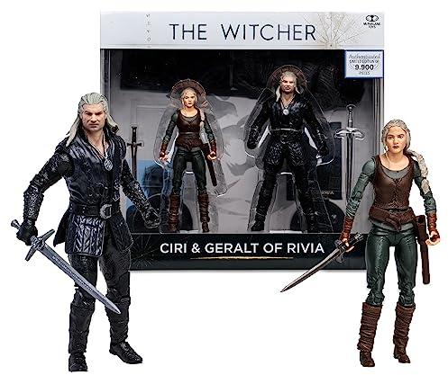 Lansay The Witcher – Geralt von RIV & Ciri – Netflix (Staffel 3) – 18 cm – Sammelfigur & Zubehör – Filmfiguren – ab 12 Jahren