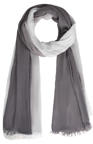 Monbessi Damen Dünner Schal Zweifarbiger Farbverlauf Leichter Schal Baumwolle Tücher Damen Mode-Accessoires Geeignet für Alle Jahreszeiten