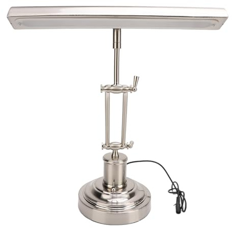 Annadue Retro Klavierlampe, Verstellbare Schreibtischleuchte mit Touch Dimmung, Augenschutz LED, Silber, Brushed